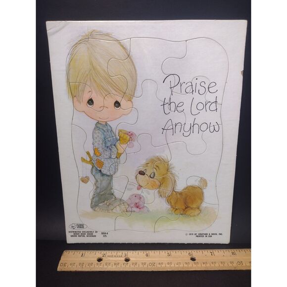 Vintage 1979 Precious Moments Frame Tray Jigsaw Puzzle Christian Jonathan David - Picture 3 of 7